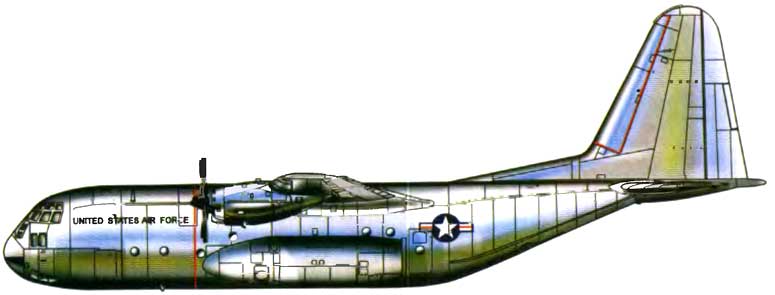 Взлет С-130В со стартовыми ускорителями