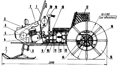 Самодельный снегоход лыжа плюс пневматик